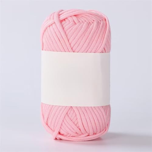 50g Dickes Garn Baumwolle zum Häkeln, Chunky Häkelgarn für Anfänger, Kein Geteiltes Häkeln Amigurumi Wolle, Klobiges Baumwollgarn Einfaches Strickgarn zum Häkeln Stricke (Rosa) von zoufabaola