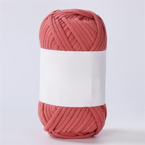 50g Dickes Garn Baumwolle zum Häkeln, Chunky Häkelgarn für Anfänger, Kein Geteiltes Häkeln Amigurumi Wolle, Klobiges Baumwollgarn Einfaches Strickgarn zum Häkeln Stricke (Rot-A) von zoufabaola