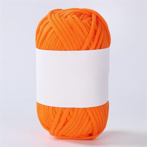 50g Dickes Garn Baumwolle zum Häkeln, Chunky Häkelgarn für Anfänger, Kein Geteiltes Häkeln Amigurumi Wolle, Klobiges Baumwollgarn Einfaches Strickgarn zum Häkeln Stricke (orange) von zoufabaola