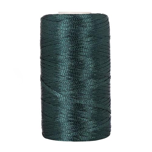 Polypropylen Flache Macrame Cord | Breite: 3mm | Gewicht: 100 G | Makramee Garn | Garn Zum Häkeln | Makramee Band | Makramee Schnur | Gilt Für Häkeln, Stricken, Dekoration, DIY Handwerk (Dunkelgrün) von zoufabaola