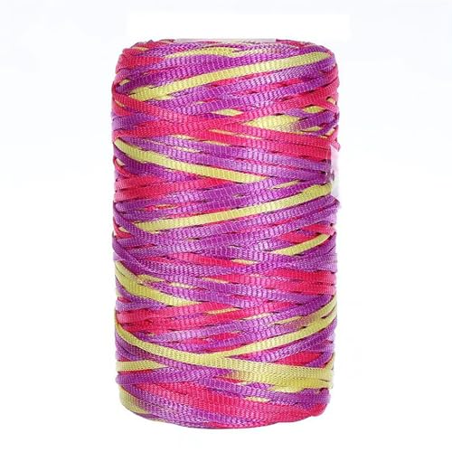 Polypropylen Flache Macrame Cord | Breite: 3mm | Gewicht: 100 G | Makramee Garn | Garn Zum Häkeln | Makramee Band | Makramee Schnur | Gilt Für Häkeln, Stricken, Dekoration, DIY Handwerk (Farbe-H) von zoufabaola