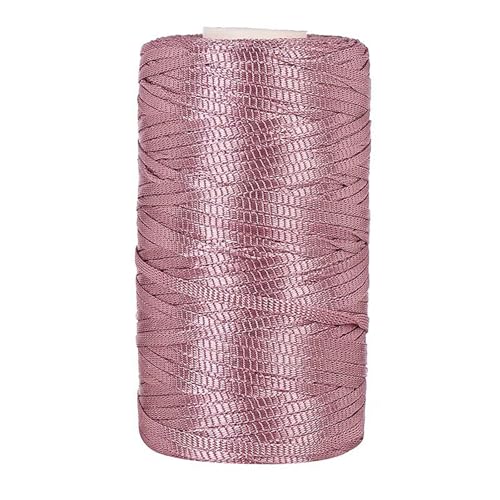 Polypropylen Flache Macrame Cord | Breite: 3mm | Gewicht: 100 G | Makramee Garn | Garn Zum Häkeln | Makramee Band | Makramee Schnur | Gilt Für Häkeln, Stricken, Dekoration, DIY Handwerk (Rosa-B) von zoufabaola