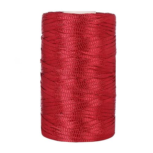 Polypropylen Flache Macrame Cord | Breite: 3mm | Gewicht: 100 G | Makramee Garn | Garn Zum Häkeln | Makramee Band | Makramee Schnur | Gilt Für Häkeln, Stricken, Dekoration, DIY Handwerk (Rot-B) von zoufabaola