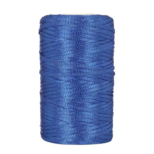 Polypropylen Flache Macrame Cord | Breite: 3mm | Gewicht: 100 G | Makramee Garn | Garn Zum Häkeln | Makramee Band | Makramee Schnur | Gilt Für Häkeln, Stricken, Dekoration, DIY Handwerk (Saphir) von zoufabaola