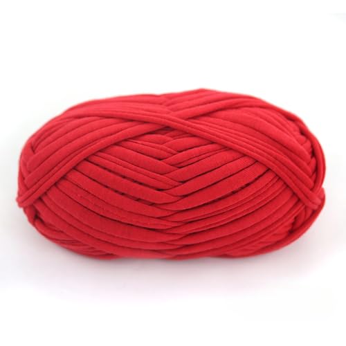 T-Shirt Garn Strickgarn Stoff Textilgarn Zum Häkeln Häkelstoff Für DIY Tasche Decke Kissen Häkelprojekte 100g (Rot-A) von zoufabaola