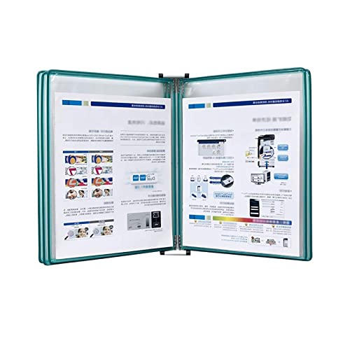 Büro-Ordner, Katalog-Ausstellungsständer, 5 doppelseitige Tafeln, wandmontiertes Referenzsystem – Anzeigesystem im Briefformat A4 – Referenz-Organizer mit einer Kapazität von 10 Blättern(Green) von zqagBaod