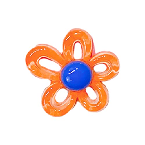 zuousxbs 10 Farben, 31 x 29 mm, unregelmäßige kleine Blumen-Charm-Anhänger für Frauen, DIY bunter Blumen-Schmuck, Halsketten, Herstellung von Erkenntnissen, Blumen-Charm, Orange von zuousxbs