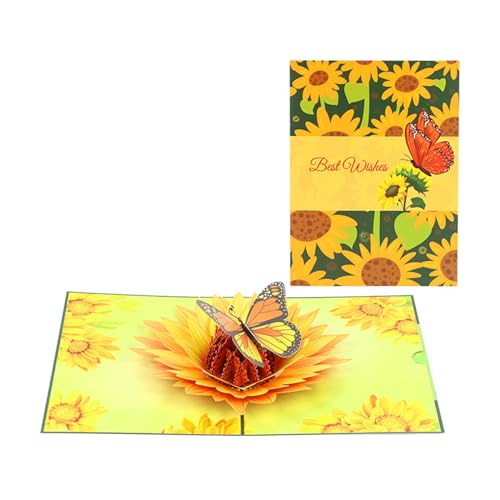 zuousxbs 3D Blumen Schmetterling Grußkarte Segenskarte Geschenkkarten Multifunktionale 3D Popup Muttertagskarten Für Mutter Und Tochter von zuousxbs