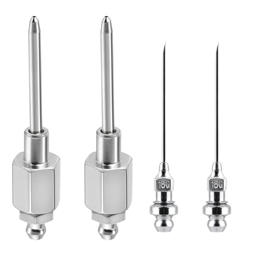 zuousxbs 4-teiliges Fettnadeldüsenset, Schmierwerkzeug aus Stahl für mechanische und Automobilanwendungen, Enge Räume und Löcher von zuousxbs