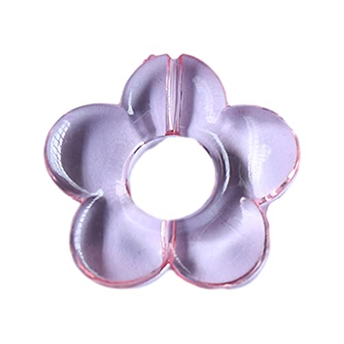 zuousxbs DIY antike perforierte klare Blumen handgemachte Anhänger Zubehör Farbe Super Fairy einfache Haar Kleidung Zubehör Perle Hellrosa von zuousxbs