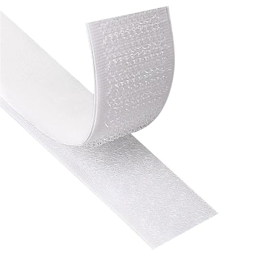 Klettband Selbstklebend 10 Meter Extra Stark, Doppelseitig Klebende mit Klettverschluss 20mm Breit Selbstklebendes Klebepad Flauschband und Hakenband (weiß) von zvopvo