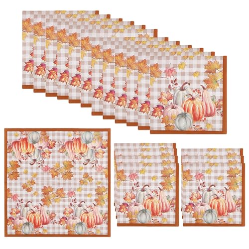 Autumn Paper Napkins, Fall Thanksgiving Napkins, Pumpkin Autumn Napkins, Halloween Napkin Decorations, Maple Napkins, Fall Kitchen Napkins, Thanksgiving Table Napkins, Pumpkin Napkin Set von zwxqe