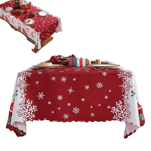 Christmas Rectangle Table Cloth, Snowman Pattern Tablecover, Water Resistant Christmas Tablecloth, Christmas Table Cloth for Dining, Christmas Snowman Tablecover, Christmas Table Cloth for Indoor Use von zwxqe