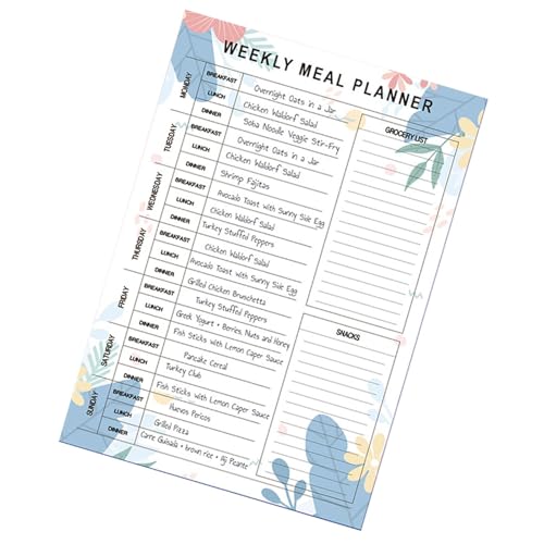 Essensplaner-Notizbuch, wöchentlicher Mahlzeitenplaner, A5, täglich, 60 Blatt, Abreißplanungs-Notizblock für gesunde Ernährung, 21 x 14,2 x 0,9 cm, organisierte Vorbereitung für Männer und Frauen von zwxqe