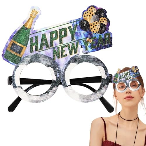 zwxqe Lustige Neujahrsbrillen, Neujahrsbedarf Brille, Kostümbrille für Silvester, Neujahrsbrillen, Neujahr Brillen für Neujahr, Neujahrsbrille für Damen und Herren von zwxqe