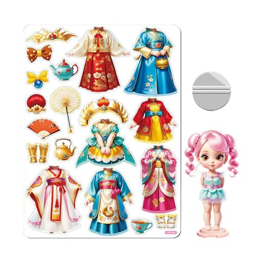 zwxqe Magnetische Puppe Dress Up Kits, Kostüm Kleid Magnetische Puppen, Magnetische Prinzessin Papierpuppen Magnetische Papierpuppen Ausschnitte, Kreative Mode Ankleidepuppen, Magnetische Kleidung für von zwxqe