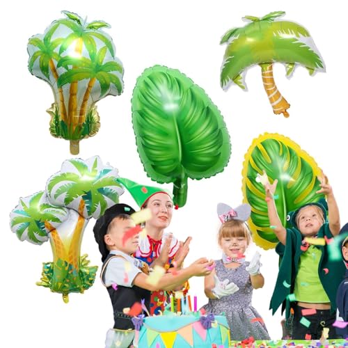Palmen-Partydekorationen, Folien-Partydekorationen, tragbare hawaiianische tropische Luftballons Dekorationen Set für Schlafzimmer, Fenster, Wand, Tür von zwxqe