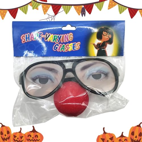 zwxqe Prank Cloak Eyeglass, Male and Female Eyewear for Pranks, Fun and Unique Appearance Glasses, Perfect Accessory for Parties, Halloween, Cosplay, and Surprise von zwxqe