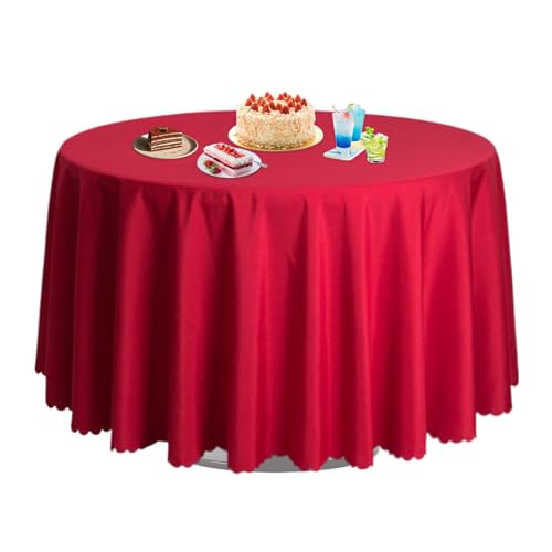 zwxqe Runde Tischdecke, robuste Polyester-Tischwäsche, schmutzabweisend, Esszimmer-Zubehör für Küche, Buffet und elegante Hochzeitsempfangsdekoration, 160 cm von zwxqe