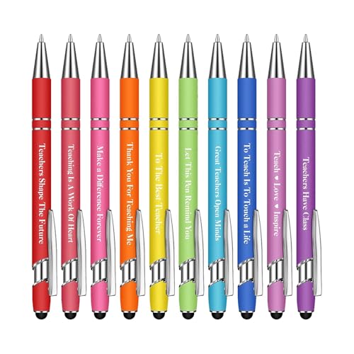 zwxqe Stifte mit Zitaten, Inspirationsschilder, buntes Design, Schreibstift-Set, einziehbarer Kugelschreiber, Schulbedarf, Touchscreen-Spitze, Bestätigung für Schüler und Lehrer von zwxqe