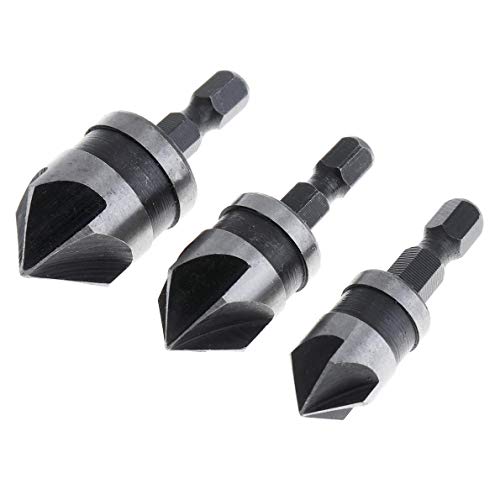 3 teile/los 5 Flöte 90 Grad Hex/Hexagon Schaft 12-19mm Fase Cutter Senker for Holzbearbeitung Öffnungen werkzeuge von zyzZSRHZYZ