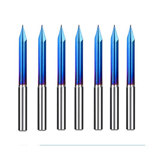 Gravur-Bit, 4 mm Schaft, CNC-Schnitz-Bit, 15–30 Grad, V-förmiger Fräser, blau beschichteter Schaftfräser, Hartmetall-Fräser(20DX0.6) von zyzZSRHZYZ