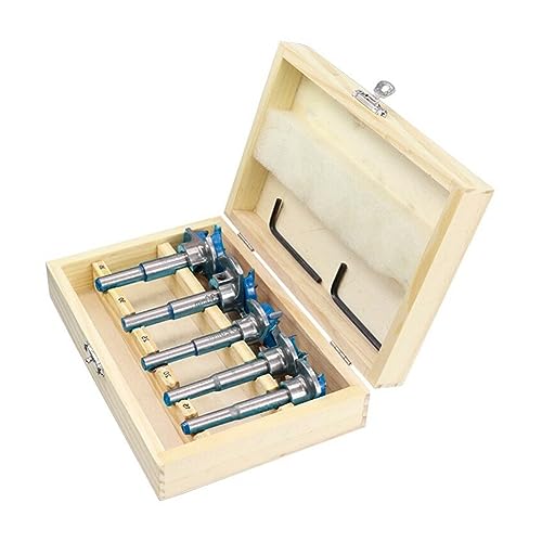 zyzZSRHZYZ Forstnerbohrer-Set, Verstellbarer Holzbohrer mit Box, 15, 20, 25, 30, 35 mm, Hartmetallbohrer, Holzbearbeitung, Gravurwerkzeug, Lochsäge(5pcs with Box) von zyzZSRHZYZ