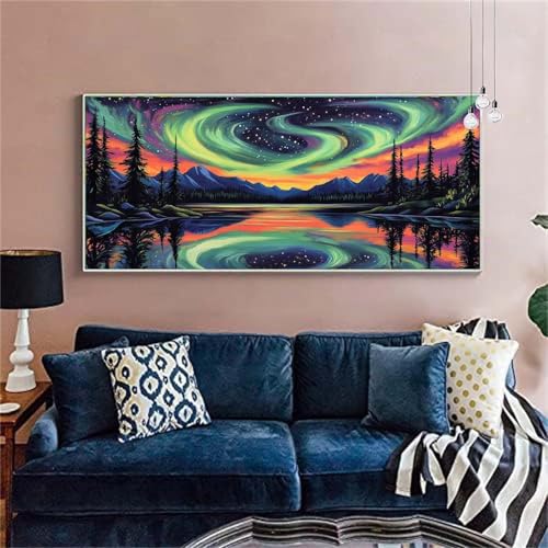 Diamond Painting Erwachsene/Kinder, Abstraktion Diamond Painting Landschaft(4)Malen nach Zahlen Groß Full Diamant Malerei Diamant Painting Bilder für Deko Wohnzimmer MädchenGeschenk 90x180cm X-33 von zzgoanguo