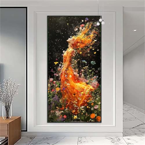 Diamond Painting Erwachsene/Kinder, Frau. Diamond Painting Fantasie Malen nach Zahlen Groß Diamant Cross Stickerei Malerei Diamant Painting Bilder für Deko Wohnzimmer MädchenGeschenk 30x75cm X-930 von zzgoanguo