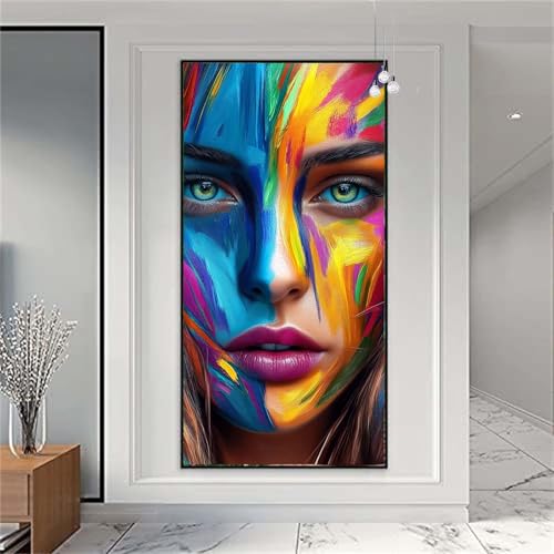 Diamond Painting Erwachsene/Kinder, Frau. Diamond Painting Graffiti Malen nach Zahlen Groß Diamant Cross Stickerei Malerei Diamant Painting Bilder für Deko Wohnzimmer MädchenGeschenk 100x200cm X-936 von zzgoanguo