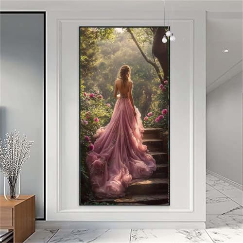 Diamond Painting Erwachsene/Kinder, Frau. Diamond Painting Wald Malen nach Zahlen Groß Full Diamant Cross Stickerei Malerei Diamant Painting Bilder für Deko Wohnzimmer MädchenGeschenk 100x200cm X-933 von zzgoanguo