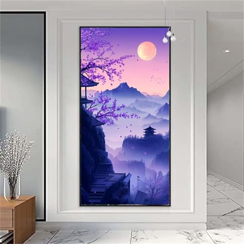 Diamond Painting Erwachsene/Kinder, Landschaft Diamond Painting Japan Malen nach Zahlen Groß Full Diamant Malerei Diamant Painting Bilder Set für Deko Wohnzimmer MädchenGeschenk 100x200cm X-855 von zzgoanguo