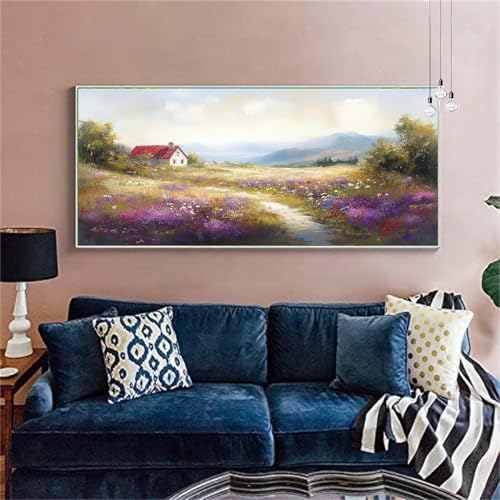 Diamond Painting Erwachsene/Kinder, Landschaft Diamond Painting Landleben(2)Malen nach Zahlen Groß Full Diamant Malerei Diamant Painting Bilder für Deko Wohnzimmer MädchenGeschenk 100x200cm X-255 von zzgoanguo