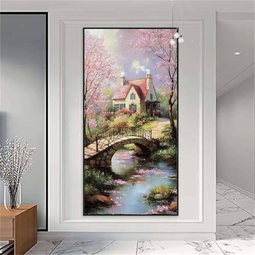 Diamond Painting Erwachsene/Kinder, Landschaft Diamond Painting Landleben Malen nach Zahlen Groß Full Diamant Malerei Diamant Painting Bilder für Deko Wohnzimmer MädchenGeschenk 100x200cm X-870 von zzgoanguo