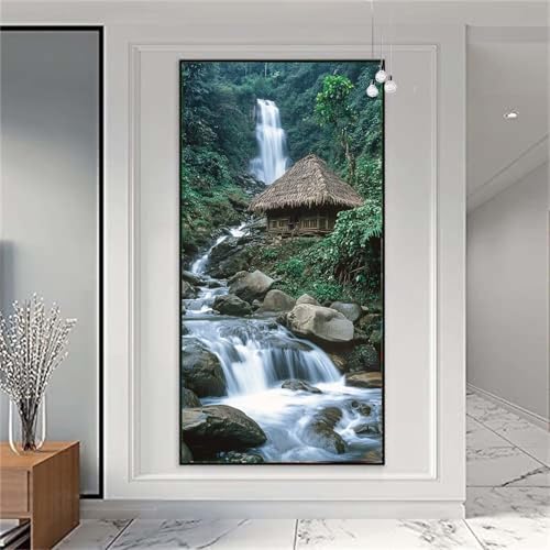 Diamond Painting Erwachsene/Kinder, Landschaft Diamond Painting Wasserfall Malen nach Zahlen Groß Full Diamant Malerei Diamant Painting Bilder für Deko Wohnzimmer MädchenGeschenk 80x200cm X-843 von zzgoanguo