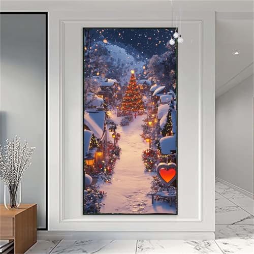 Diamond Painting Erwachsene/Kinder, Landschaft Diamond Painting Winter Malen nach Zahlen Groß Full Diamant Malerei Diamant Painting Bilder Set für Deko Wohnzimmer MädchenGeschenk 80x200cm X-831 von zzgoanguo