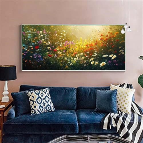 Diamond Painting Erwachsene/Kinder, Landschaftsbild Diamond Painting Blume(2)Malen nach Zahlen Groß Full Diamant Malerei Diamant Painting Bilder für Deko Wohnzimmer MädchenGeschenk 100x200cm X-267 von zzgoanguo