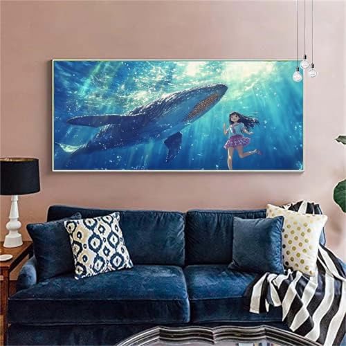 Diamond Painting Erwachsene/Kinder, Phantasie Diamond Painting Frau Malen nach Zahlen Groß Diamant Cross Stickerei Malerei Diamant Painting Bilder für Deko Wohnzimmer MädchenGeschenk 60x150cm X-291 von zzgoanguo