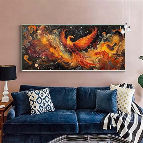 Diamond Painting Erwachsene/Kinder, Phantasievoll Diamond Painting Phönix Malen nach Zahlen Groß Full Diamant Malerei Diamant Painting Bilder für Deko Wohnzimmer MädchenGeschenk 70x140cm X-279 von zzgoanguo