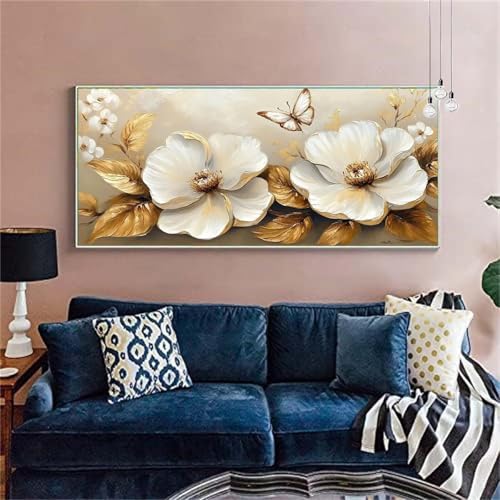 Diamond Painting Erwachsene/Kinder, Schmetterling Diamond Painting Blumen Malen nach Zahlen Groß Full Diamant Malerei Diamant Painting Bilder für Deko Wohnzimmer MädchenGeschenk 100x200cm X-168 von zzgoanguo