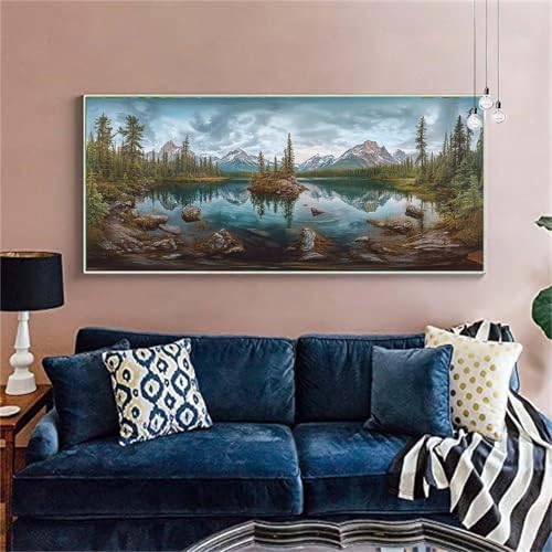 Diamond Painting Erwachsene/Kinder, See Diamond Painting Landschaft Malen nach Zahlen Groß Diamant Cross Stickerei Malerei Diamant Painting Bilder für Deko Wohnzimmer MädchenGeschenk 100x200cm X-165 von zzgoanguo