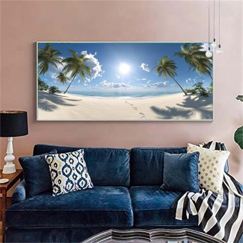 Diamond Painting Erwachsene/Kinder, Strand Diamond Painting Landschaft(4)Malen nach Zahlen Groß Full Diamant Malerei Diamant Painting Bilder Set für Deko Wohnzimmer MädchenGeschenk 80x200cm X-153 von zzgoanguo