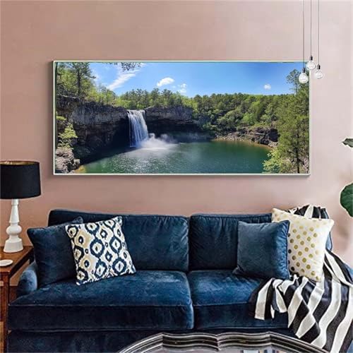 Diamond Painting Erwachsene/Kinder, Wasserfall Diamond Painting Landschaft Malen nach Zahlen Groß Full Diamant Malerei Diamant Painting Bilder für Deko Wohnzimmer MädchenGeschenk 100x200cm X-327 von zzgoanguo