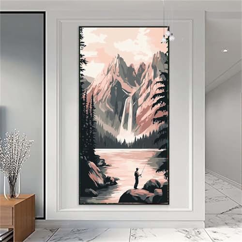 Diamond Painting Erwachsene/Kinder, Wasserfall Diamond Painting Landschaft Malen nach Zahlen Groß Full Diamant Malerei Diamant Painting Bilder für Deko Wohnzimmer MädchenGeschenk 100x200cm X-945 von zzgoanguo