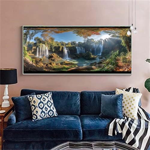 Diamond Painting Erwachsene/Kinder, Wasserfall Diamond Painting Landschaft Malen nach Zahlen Groß Full Diamant Malerei Diamant Painting Bilder für Deko Wohnzimmer MädchenGeschenk 20x50cm X-324 von zzgoanguo