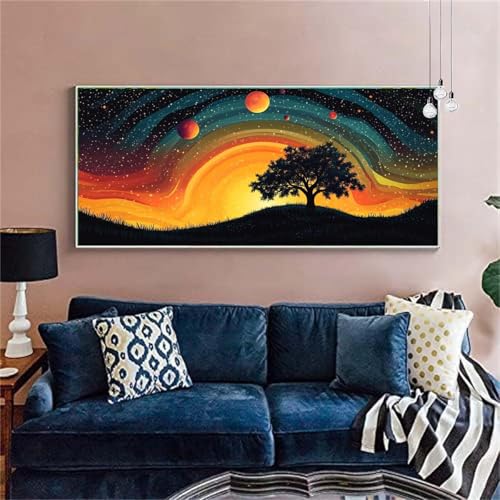 Diamond Painting Erwachsene/Kinder,Baum Diamond Painting Abstraktion Malen nach Zahlen Groß Full Diamant Cross Stickerei Malerei Diamant Painting Bilder Deko Wohnzimmer MädchenGeschenk 90x180cm X-444 von zzgoanguo