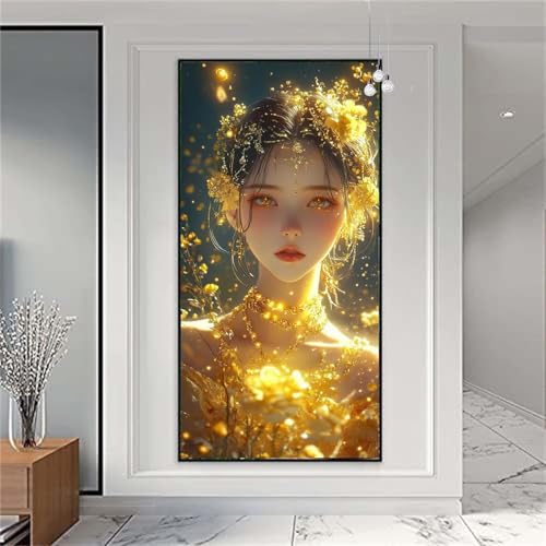 Diamond Painting Erwachsene/Kinder,Frau. Diamond Painting Sexy Malen nach Zahlen Groß Diamant Cross Stickerei Malerei DIY 5D Diamant Painting Bilder Deko Wohnzimmer MädchenGeschenk 50x100cm X-939 von zzgoanguo