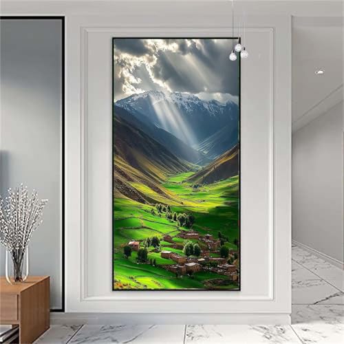 Diamond Painting Erwachsene/Kinder,Landschaft Diamond Painting Berg Malen nach Zahlen Groß Diamant Cross Stickerei Malerei Diamant Painting Bilder Deko Wohnzimmer MädchenGeschenk 80x200cm X-867 von zzgoanguo