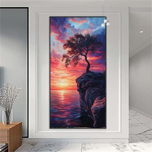 Diamond Painting Erwachsene/Kinder,Landschaft Diamond Painting Sonnenuntergang Malen nach Zahlen Groß Diamant Malerei Diamant Painting Bilder für Deko Wohnzimmer MädchenGeschenk 100x200cm X-861 von zzgoanguo