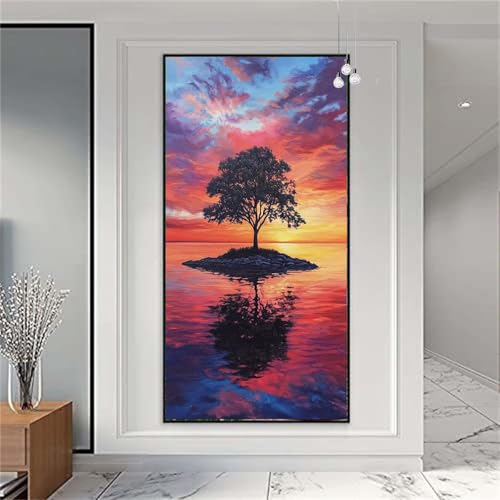 Diamond Painting Erwachsene/Kinder,Landschaft Diamond Painting Sonnenuntergang Malen nach Zahlen Groß Full Diamant Malerei Diamant Painting Bilder für Deko Wohnzimmer MädchenGeschenk 90x180cm X-858 von zzgoanguo